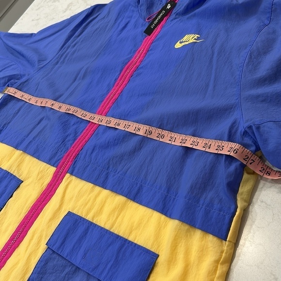 90’s Y2K Nike Full Zip Windbreaker Blue Yellow Pink Jacket Womens Size 2X - Picture 10 of 16